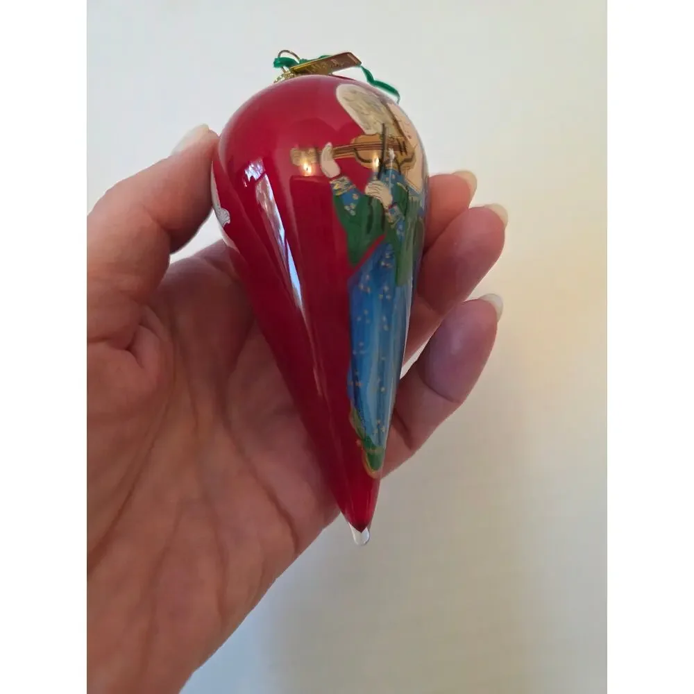 Pier 1 Imports Li Bien 2017 Teardrop Angel Hand Painted Christmas Ornament Box